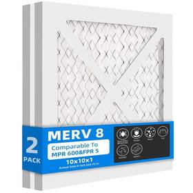 Chenzhit 619988839696 2 Pack 10x10x1 Furnace Air Filters Mpr 600 And Fpr 5 8 Pleated Filter