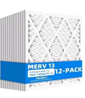 Chenzhit 654403310695 18x20x1 Pleated Air Filters Replacement For Hvac Ac Furnace Merv 13 12-pack