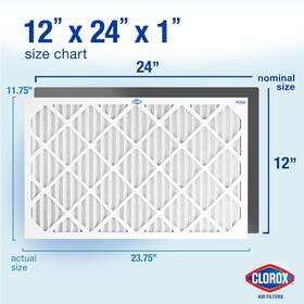 Clorox 192212090716 12x24x1 Air Filter Merv 11 Pleated Hvac Ac Mpr 1000 And Fpr 7 Pack Of 4