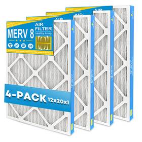12x20x1merv8-4 Cobectal 12x20x1 Pleated Air Filters Merv 8 - 4 Pack Actual Size 11.75 Inch X19.75 X0.75