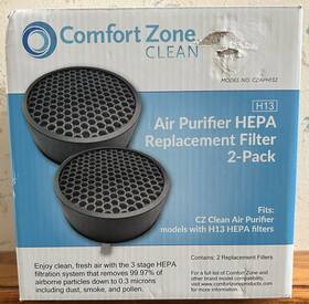 Czaph132 Comfort Zone 075877201317 Clean Hepa Air Purifier Filters 2 H13 Free Shipping