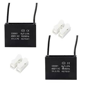 Cbb61 Compstudio 703110319399 2pcs 4uf 450v Ac Ceiling Fan Capacitor 2 Wire 50/60hz