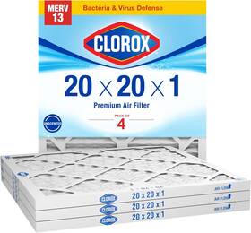 Con-air Industries 192212090877 Clorox 20x20x1 Filter Merv 13 Pleated Hvac Ac Furnace Filters Mpr 1500