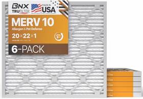 Converting Llc 313034890814 Trufilter 20x22x1 Merv 10 6-pack Ac Furnace Air Filter - Made In Usa Pleated