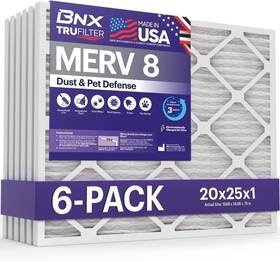 Converting Llc 744110137088 Trufilter 20x25x1 Air Filter Merv 8 6-pack - Made In Usa Dust And Pet Defense
