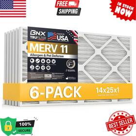 Bn-m11s-14x25x1-6pp Converting Llc Trufilter 14x25x1 Merv 11 Air Filter 6-pack Electrostatic Pleated Ac Furnace Fi
