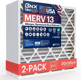 Bn-m13d-20x20x4-2pp Converting Llc Trufilter 20x20x4 19.5 X 3.63 Slim Fit Merv 13 Air Filter 2-pack