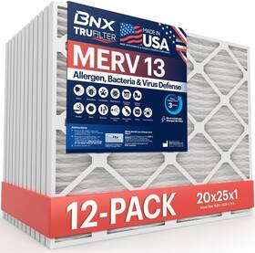 Bn-m13s-20x25x1-12pp Converting Llc Trufilter 20x25x1 Merv 13 12-pack Ac Furnace Air Filter - Made In Usa Electr