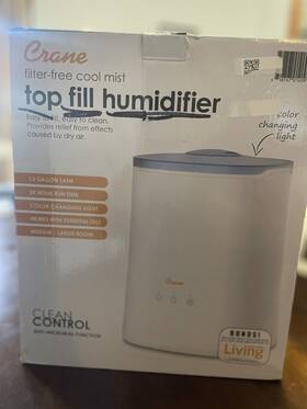 Ee-6909 Crane Top Fill Humidifier Filter Free Cool 360 Nozzle Clean Control