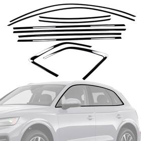 Qmjy028 Crmdf Stainless Steel Window Trim Chrome Delete For Audi Q5 Sq5 2019-2024 Black W Inch