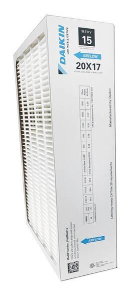 0160m00013 Daikin - 17 Inch X 20 5 Pleated Merv 15 Replacement Filter