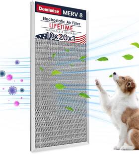 De-lkw10201-1 Demiwise 10x20x1 Electrostatic Air Filter Merv 8 Reusable Aluminum Ac/hvac Furnace Filte