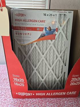 Dupont 872932009877 16x25x1 High Allergen Filter