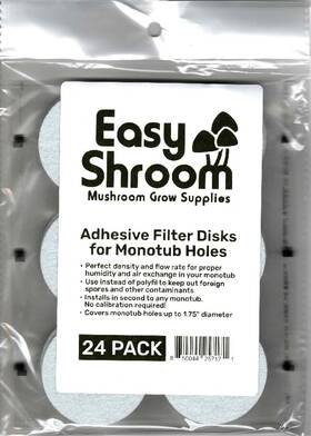 Easy Shroom 850044257171 2 Inch Adhesive Monotub Filter Disks 24 Filters Better Than Polyf