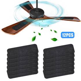 Eeekitonline 655887832772 12x Carbon Fiber Ceiling Fan Blade Filter Pad Hair Odor Dust Stick-on Covers Air