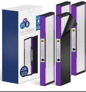 4825 Elowoke 789537602818 4-pack Pet B Hepa Filters Plus 6-pack Pre-filters - Black/purple