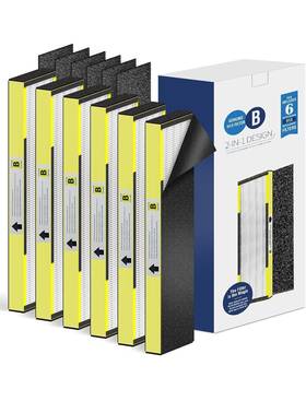 12xcarbon Elowoke 789537603471 6-pack 4825 H13 Hepa Filter B Compatible Guardian Air Purifier Filters