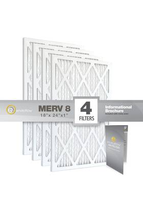 Enviroflow 642872189966 18x24x1 Merv 8 Pleated Ac Furnace Air Filters. 4 Pack. Made In Usa