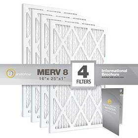 Enviroflow 886566246416 16x25x1 Pollen And Dust Control Pleated Ac/furnace Air Filter 8 Exact Dime