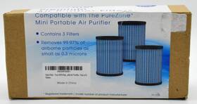 Ff1764 Fette 3 Pack - Filter True Hepa Filters For Purezone Mini Portable Air Purifier
