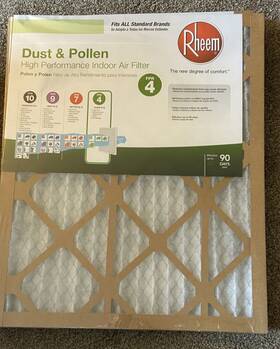 Filter 031949501556 Rheem Standard Pleated Furnace Air Dust Fpr 4 6-pack 17 X 21 1
