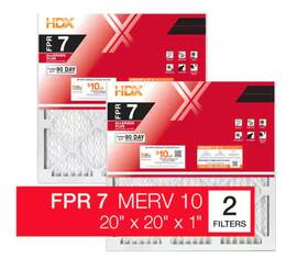 Filter 031949620110 2-pack 20x20x1 Allergen Plus Pleated Air Fpr 7 Merv 10 Hvac