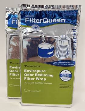 404009100 Filter Queen Enviropure Odor Reducing Charcoal 7 Inch Air Wrap - Lot Of 2