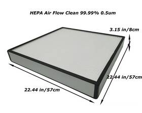 0.5um Filter 715569456013 The Of Dust Free Room Hepa Air Flow Clean 99.99% 22.5 Inch