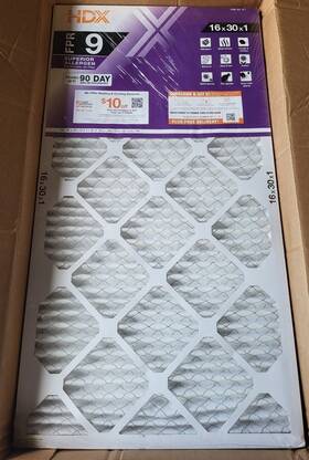 Filter 840100904125 Hdx 16 Inch X 30 1 Superior Pleated Air Fpr 9 12pk New
