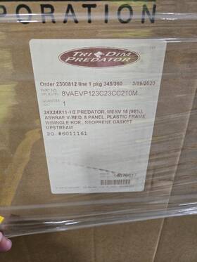 8vaevp123c23cc210m Filter Tri Dim Predator 24 Inch X24 X11.5 Merv 15