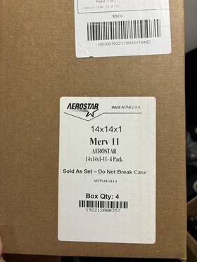 Ap15s.011424-6 Filter Aerostar 14x24x1 Merv 11 Pleated Air Ac Furnace 4 Pack