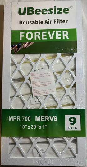 B0bck2dl12 Filter Ubeesize New Reusable Air 10x20x1 9-pack Merv 8 Mpr 700 Ac/hvac Furnace