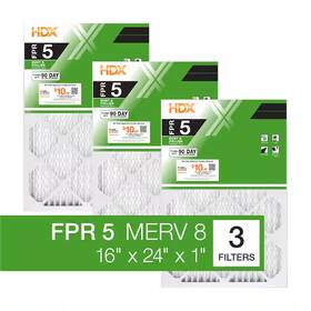 Hdx3p5-011624 Filter 3-pack 16x24x1 Air Standard Pleated Ac Furnace Filtro De Aire Plisados