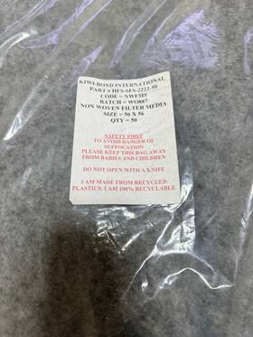 Hfs-sfs-2222-50 Filter Kiwi-bond International Part# Hfs-sfs-2222-50. Code Nwfm5 Non Woven Media