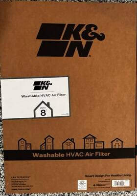 Hvc-8-11625 Filter K&n 16x25x1 Hvac Furnace Air Breathe Safely Wash Merv 8