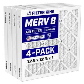 Fk22.5x22.5x1a-m8-4 Filter King 22.5x22.5x1 Air Merv 8 4pack Dust And Allergy Control Ac Fur