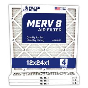 Fkfb12x24 Filter King 12x24x1 Air 4-pack Merv 8 Hvac Pleated A/c Furnace Filters Made In