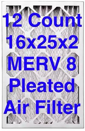 Fkfb16x25x2-12 Filter King Parker 16x25x2 Air 12-pack Merv 8 Actual Size 15.5 X 24.5 1.75 Inch