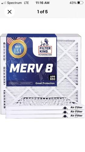 Fkfb19x27a Filter King 19x27x1 Air 4-pack Merv 8 Actual Size 19 X 27 .75 Inch