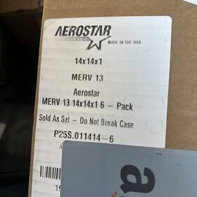 Fkfd14x14-6 Filter King Aerostar 14x14x1 Air 6-pack Merv 13 Actual Size 13.5 X .75 Inch