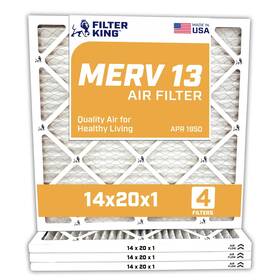 Fkfd14x20-4 Filter King 14x20x1 Air 4-pack Merv 13 Actual Size 13.5 X 19.5 .75 Inch