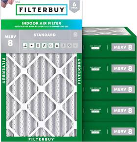 Filterbuy 445047782770 11.25x23.25x4 Air Filter Merv 8 Dust Defense 6-pack Pleated Hvac Ac