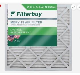 Filterbuy 717267039468 12 20x20x1 Pleated Air Filters Merv 13