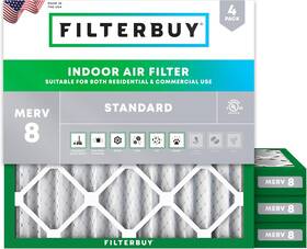 Filterbuy 717267051767 20x25x1 Air Filter Merv 8 Essential Dust And Allergy