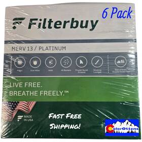 Filterbuy 717267054416 6 Pack 10x10x1 Pleated Air Filters Hvac Ac Furnace Merv 13 / Platinum Filterbuy 717267054416 6 Pack 10x10x1 Pleated Air Filters Hvac Ac Furnace Merv 13 / Platinum