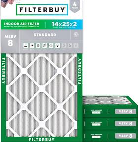 Filterbuy 717267060264 Air Filters Merv 8 Essential Dust And Allergy Defense 4-pack For Hvac