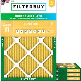 Filterbuy 717267217606 8x14x1 Air Filter Merv 11 Mpr 1200 Allergen Defense Replacement 4-p