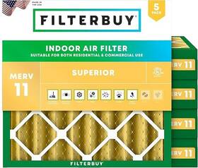 Filterbuy 717267234849 20x20x4 Air Filter Merv 11 Allergen Defense 5-pack Pleated Hvac Ac Furnace