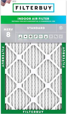 Filterbuy 717267243896 12x24x1 Air Filter Merv 8 Dust Defense 1-pack Pleated Hvac Ac Furna