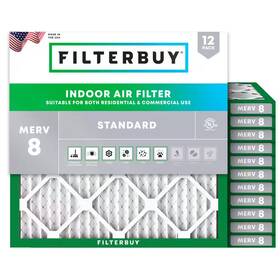Filterbuy 726084800694 16 Inch X 1 Merv 8 Fpr 5 Dust Defense Pleated Hvac Ac Furnace Air